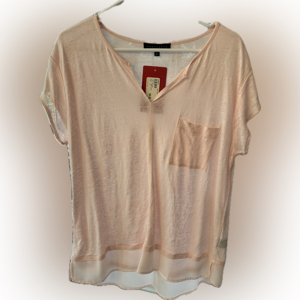NWT Sanctuary Linen Tee. size XL